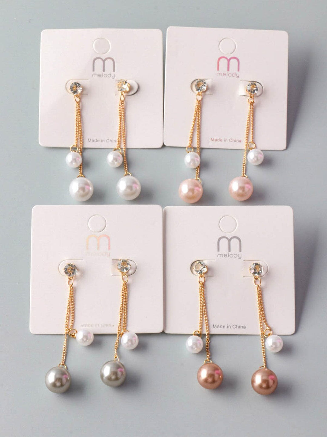 WOMEN'S ASSORTED COLORS PEARLS EARRINGS