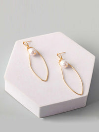 WOMEN'S GOLD & SILVER PEARL EARRINGS