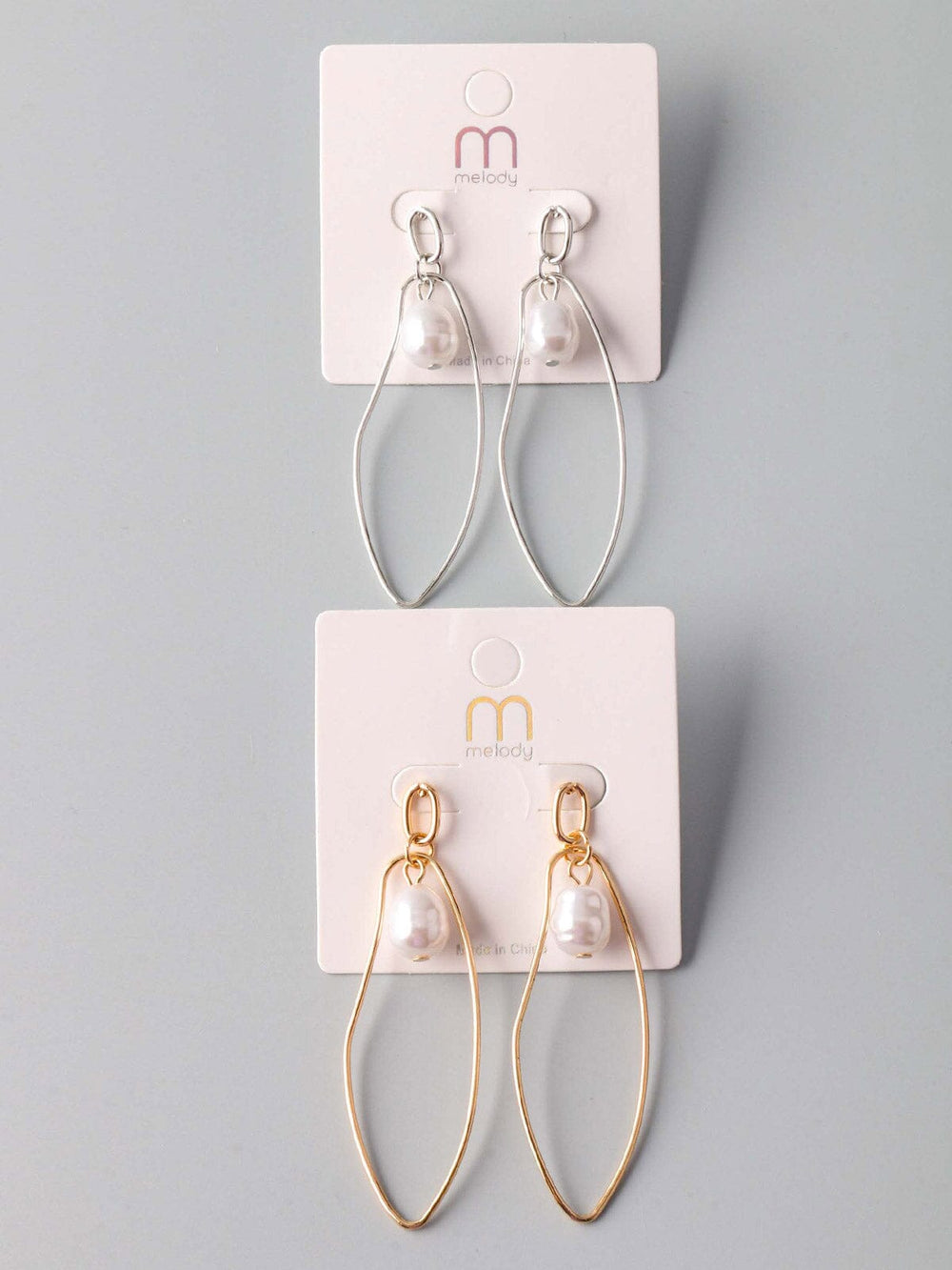 WOMEN'S GOLD & SILVER PEARL EARRINGS