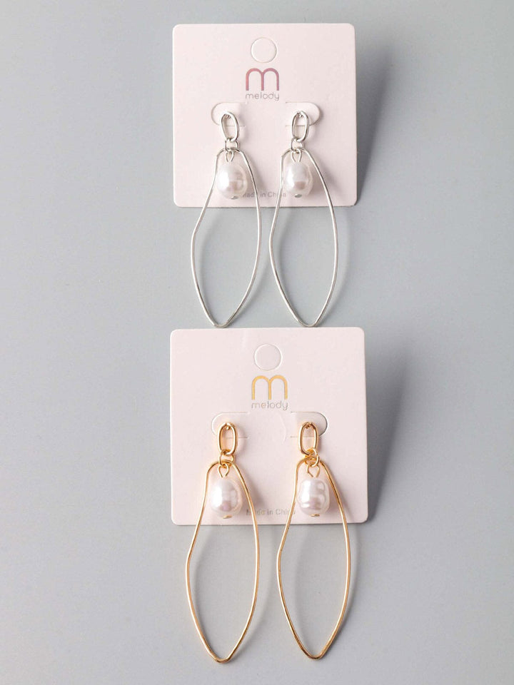WOMEN'S GOLD & SILVER PEARL EARRINGS