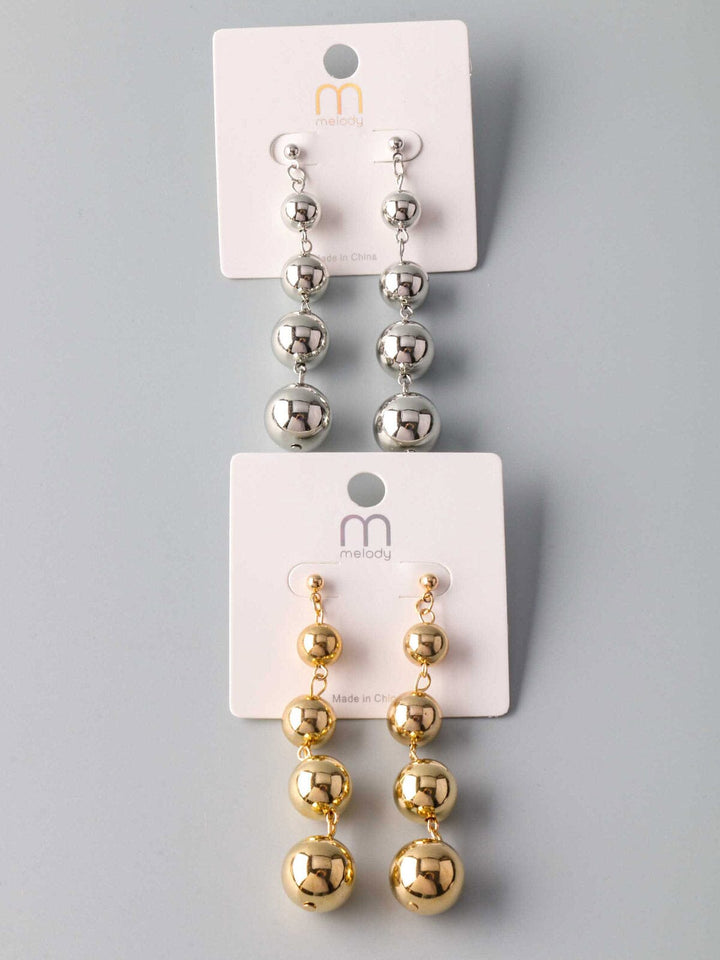 WOMEN'S GOLD & SILVER PEARL EARRINGS
