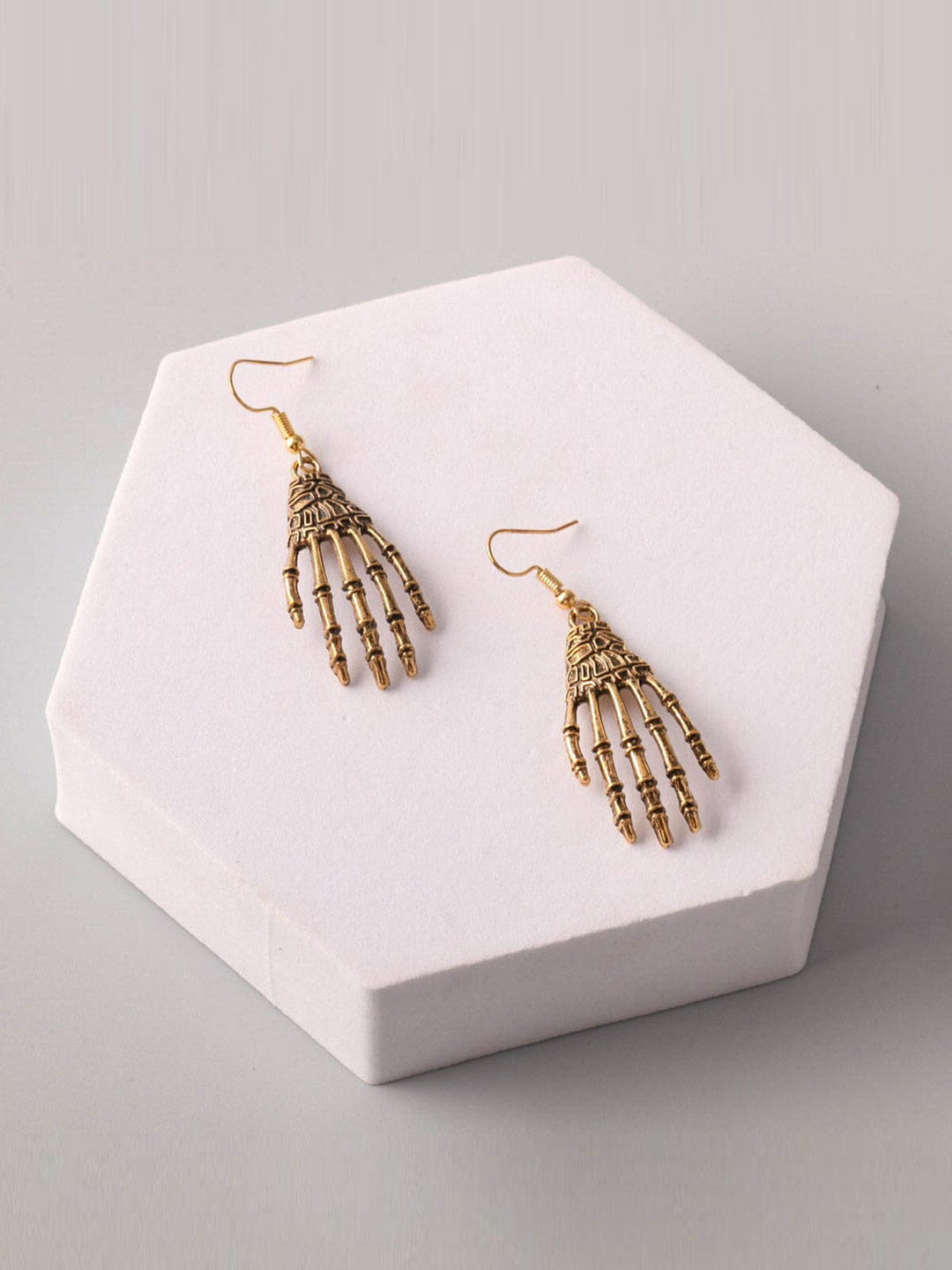 WOMEN'S SKELETON HANDS WASHED EARRINGS