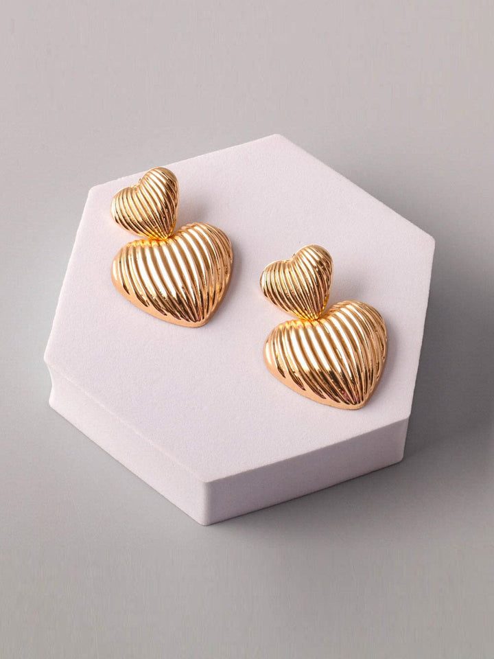 WOMEN'S GOLD & SILVER HEARTS EARRINGS