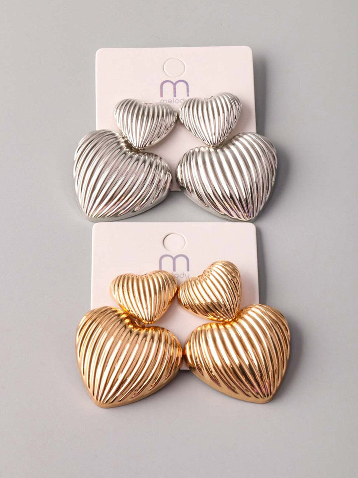 WOMEN'S GOLD & SILVER HEARTS EARRINGS
