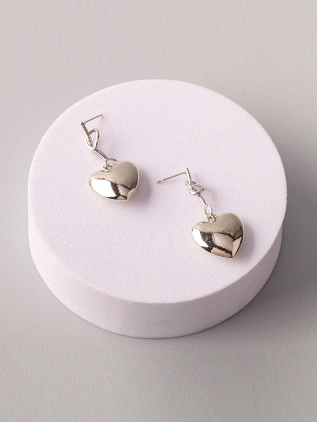WOMEN'S GOLD & SILVER HEART EARRINGS