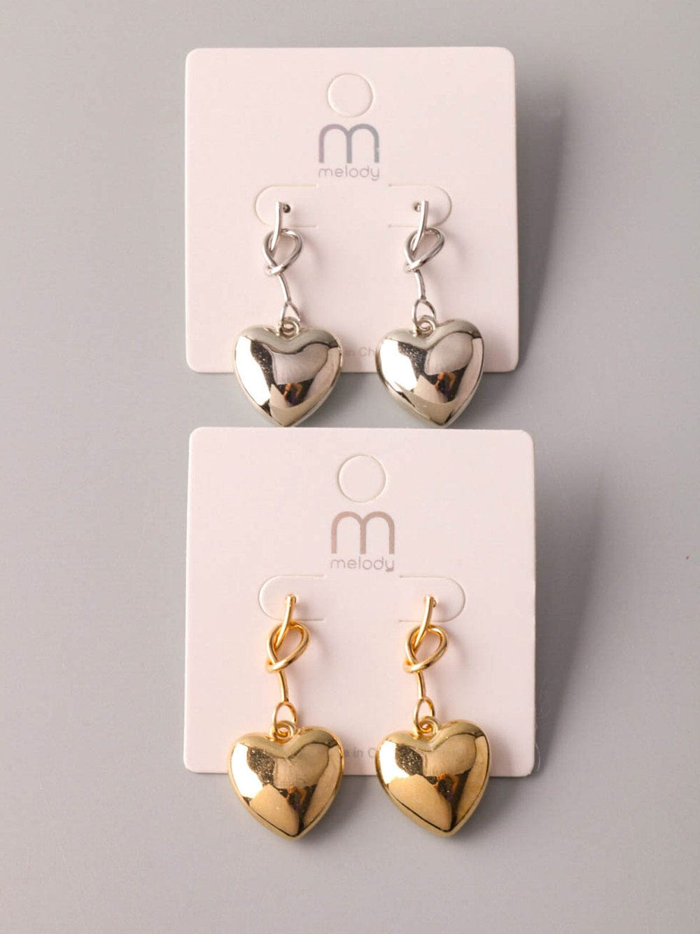 WOMEN'S GOLD & SILVER HEART EARRINGS