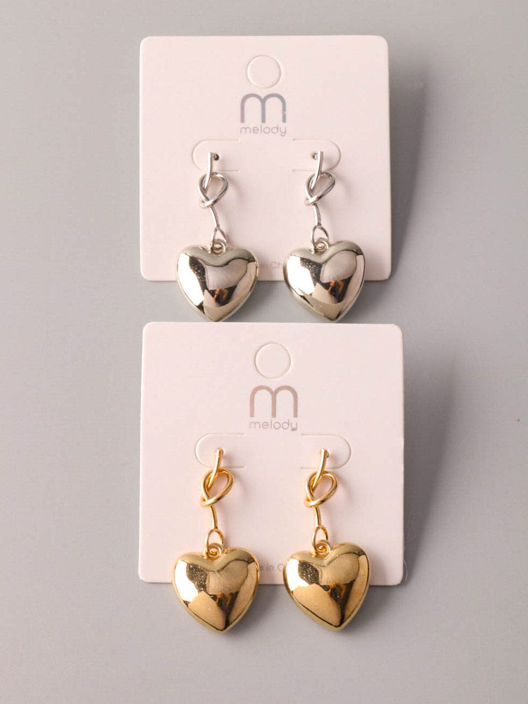 WOMEN'S GOLD & SILVER HEART EARRINGS