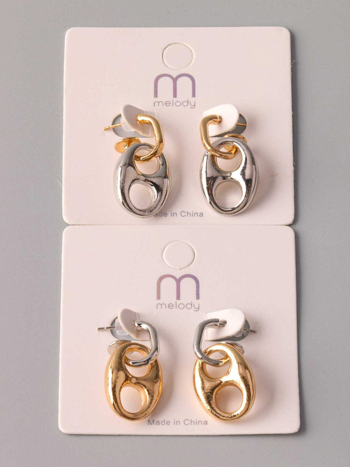 FASHION GOLD & SILVER EARRINGS