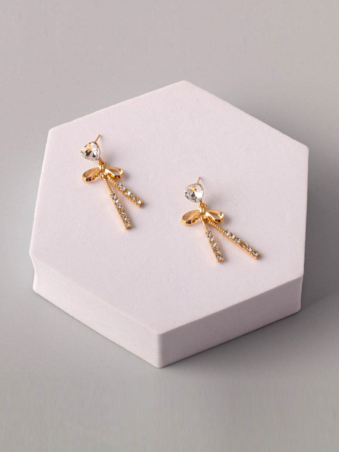 WOMEN'S GOLD & SILVER BOWS EARRINGS