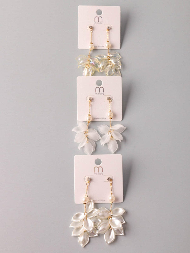 FASHION PEARL WHITE FLOWER EARRINGS