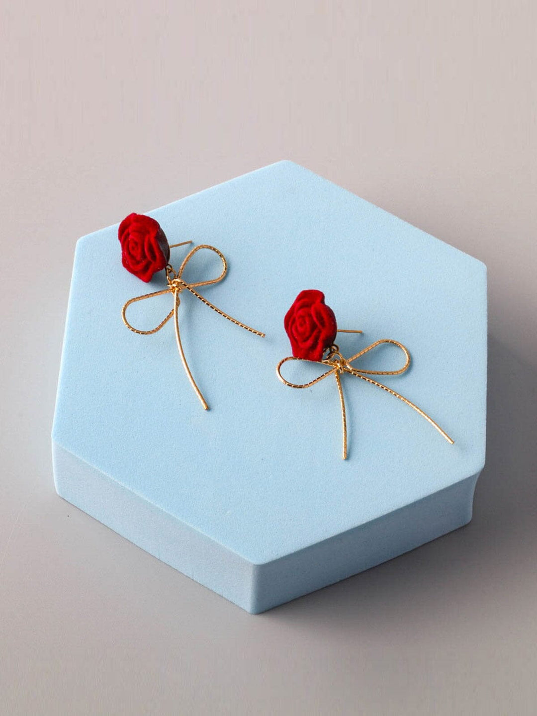 WOMEN'S ASSORTED COLORS ROSE EARRINGS