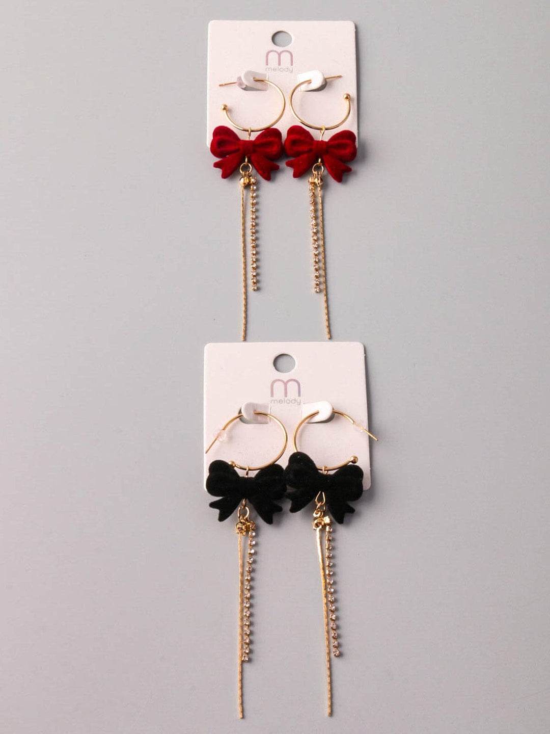 WOMEN'S ASSORTED COLORS BOWS EARRINGS