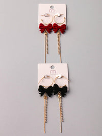WOMEN'S ASSORTED COLORS BOWS EARRINGS