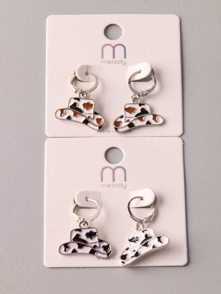 WOMEN'S ASSORTED COWBOY HATS EARRINGS