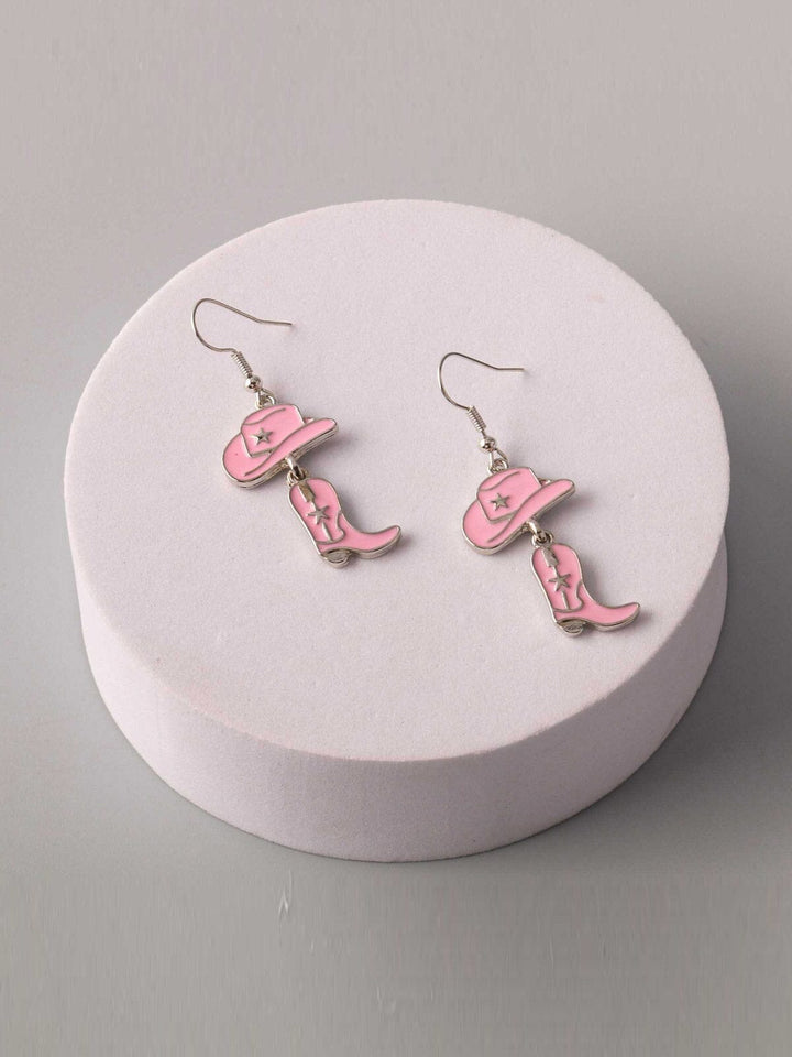 WOMEN'S ASSORTED COLORS HAT & BOOTS EARRINGS