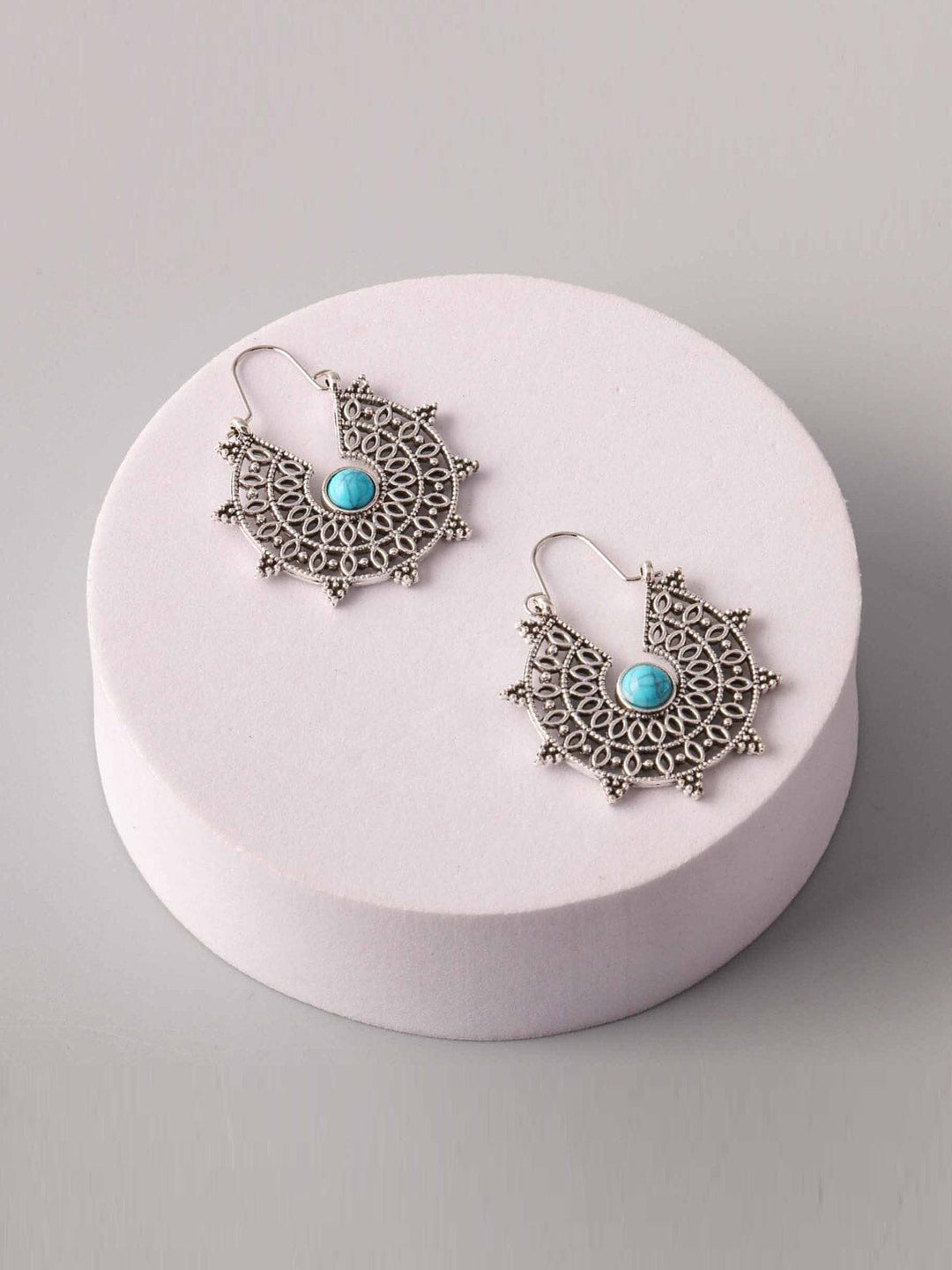 WOMEN'S SILVER STONE EARRINGS