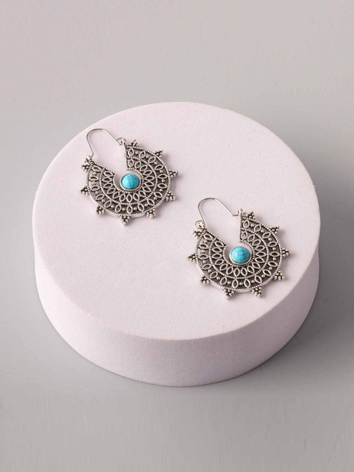 WOMEN'S SILVER STONE EARRINGS