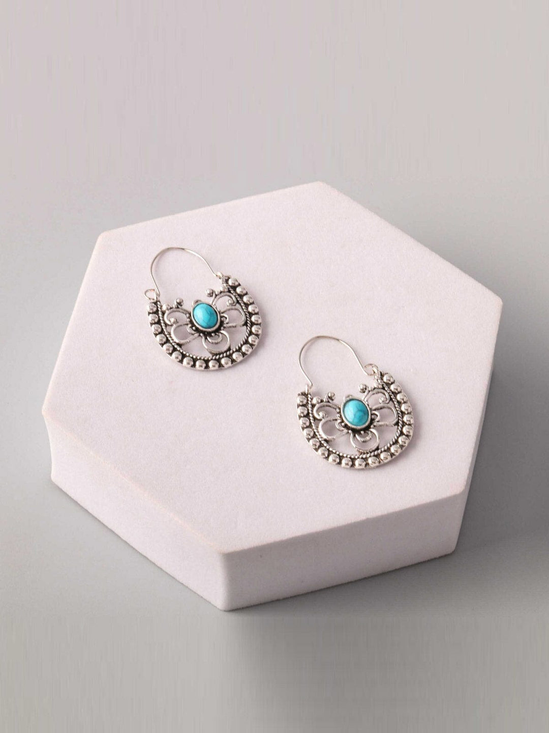 WOMEN'S SILVER STONE EARRINGS