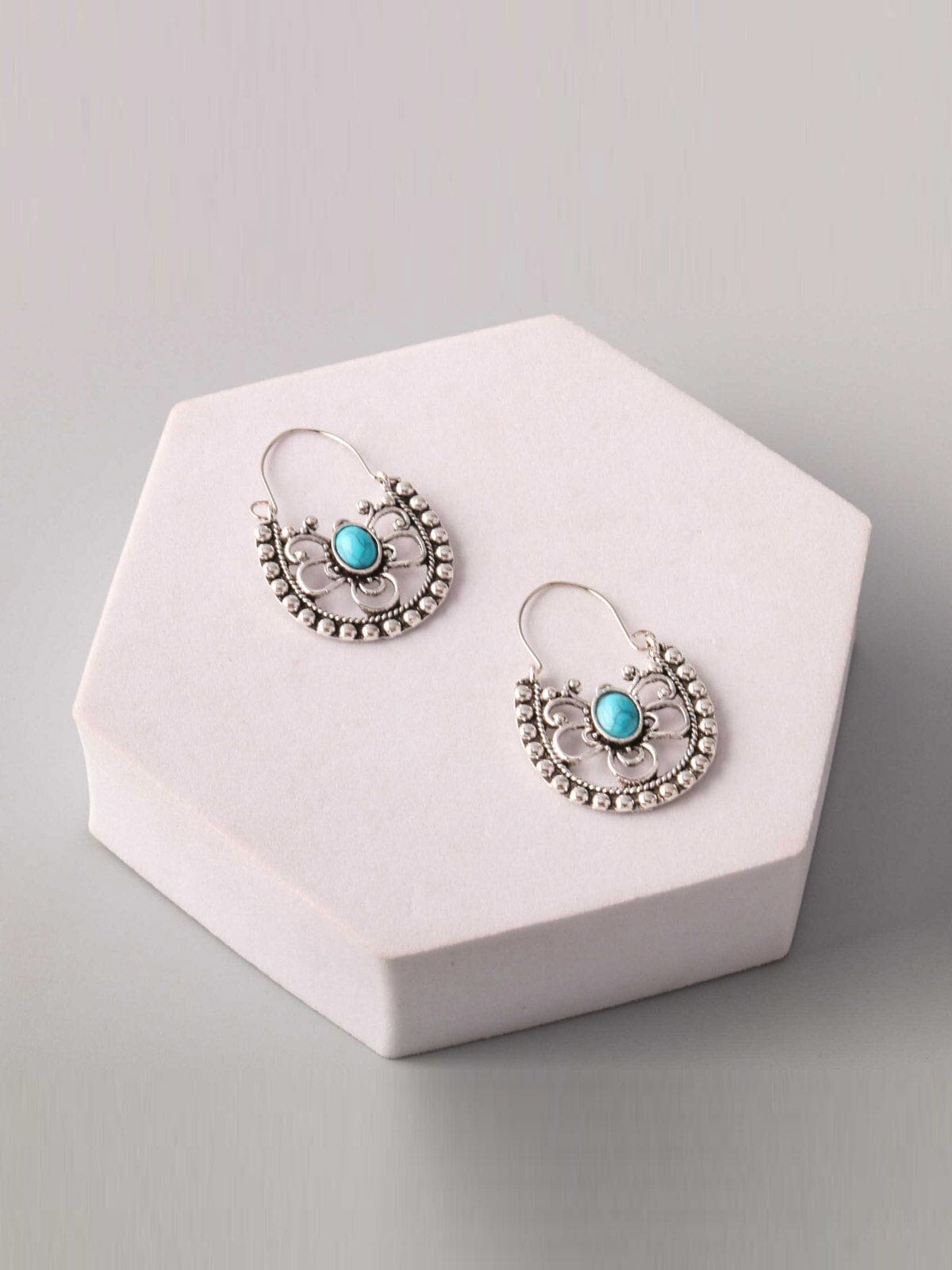 WOMEN'S SILVER STONE EARRINGS