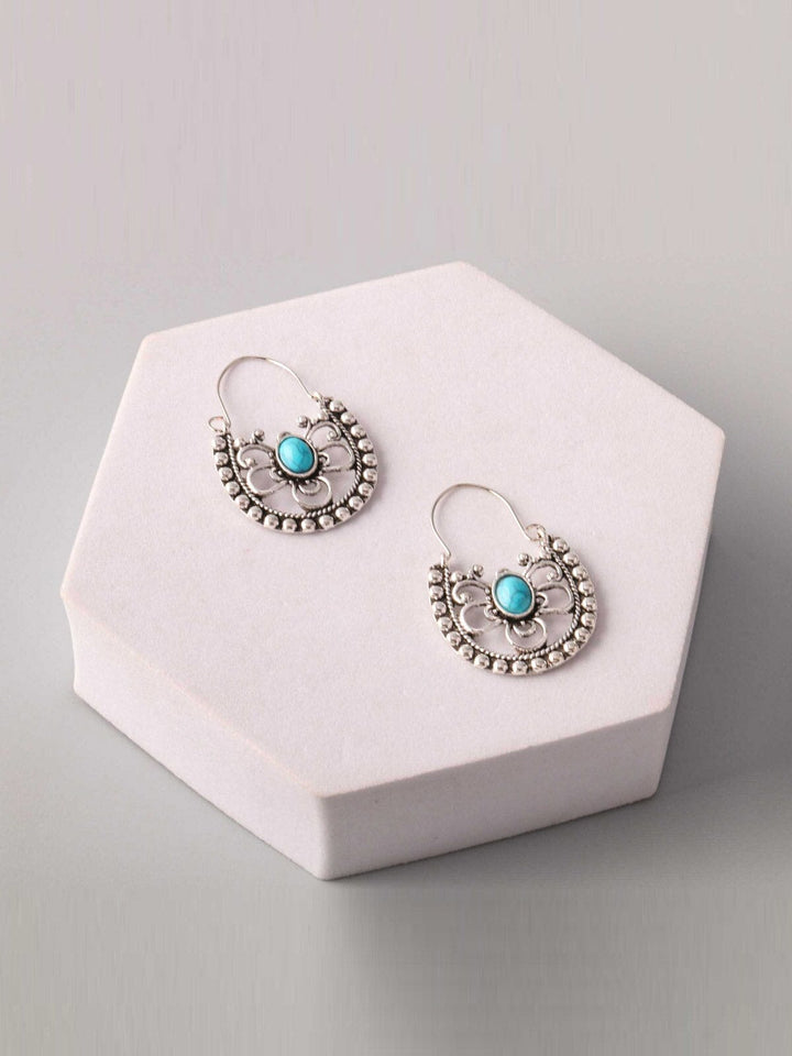 WOMEN'S SILVER STONE EARRINGS