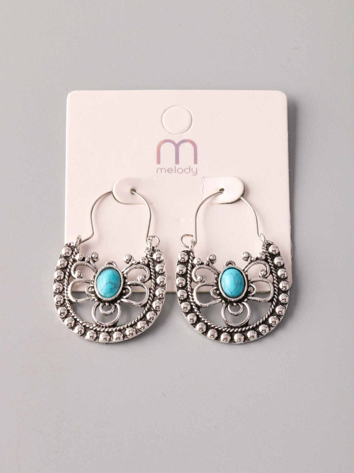 WOMEN'S SILVER STONE EARRINGS