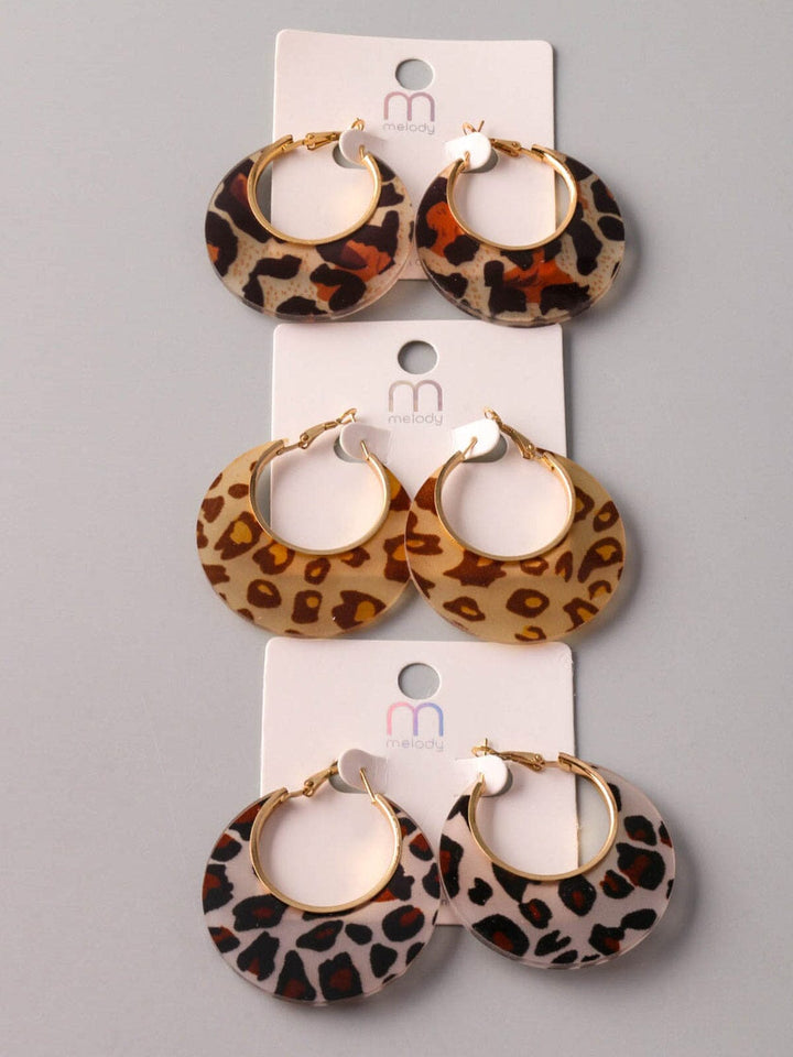 WOMEN'S ANIMAL PRINT HOOP EARRINGS