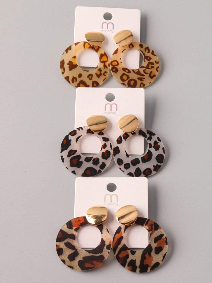WOMEN'S ANIMAL PRINT HOOP EARRINGS