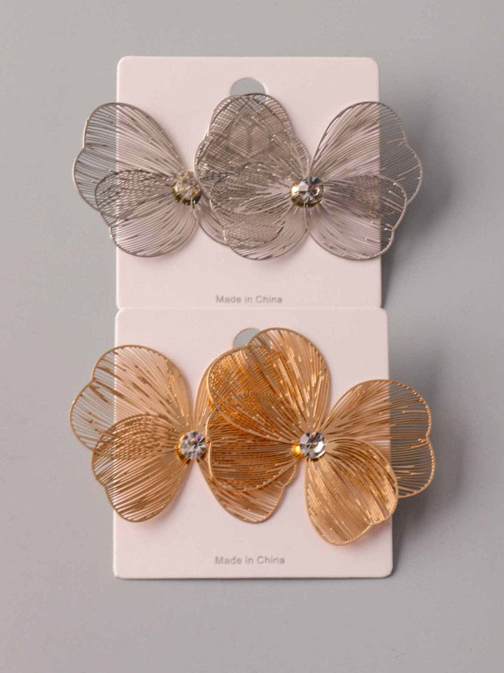 WOMEN'S GOLD & SILVER BUTTERFLY EARRINGS