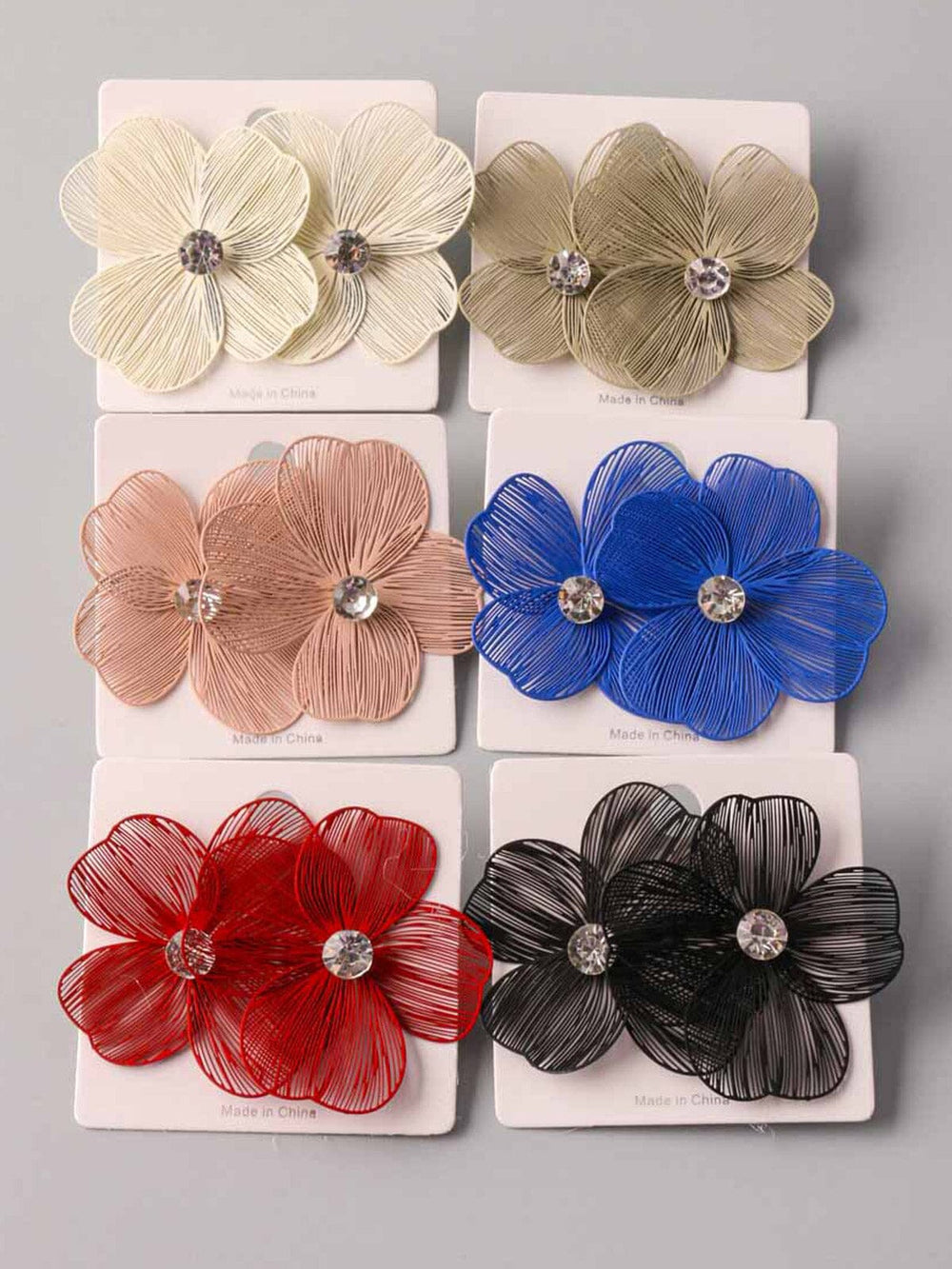 WOMEN'S ASSORTED COLORS FLOWER EARRINGS