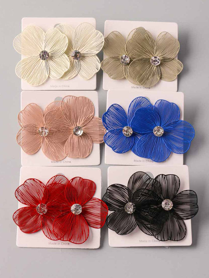 WOMEN'S ASSORTED COLORS FLOWER EARRINGS