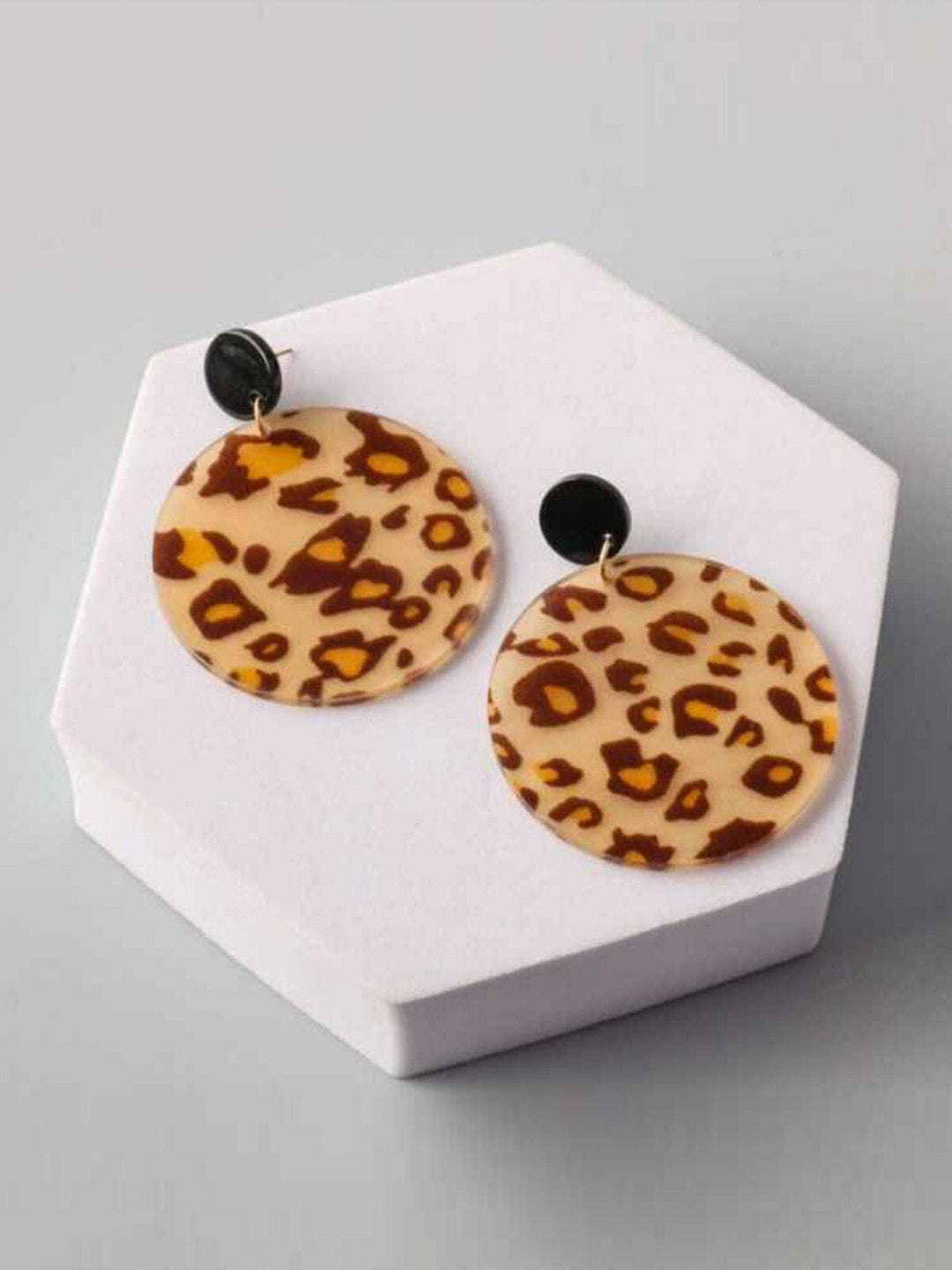 FASHION ASSORTED COLORS ANIMAL PRINT EARRINGS