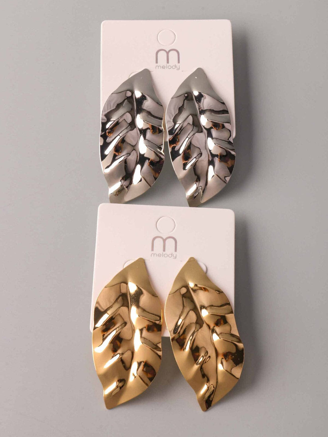 WOMEN'S GOLD & SILVER LEAF EARRINGS