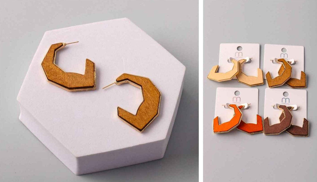 FASHION ASSORTED COLORS WOOD EARRINGS
