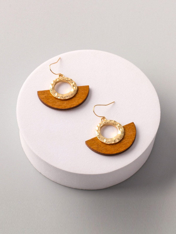 FASHION ASSORTED TONES WOOD EARRINGS