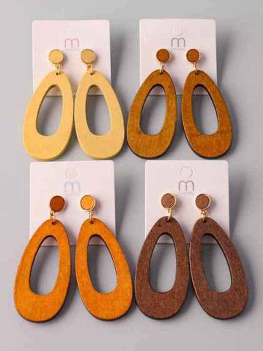 FASHION ASSORTED COLORS WOOD EARRINGS