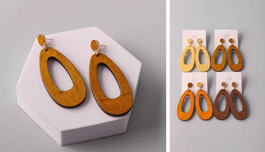 FASHION ASSORTED COLORS WOOD EARRINGS