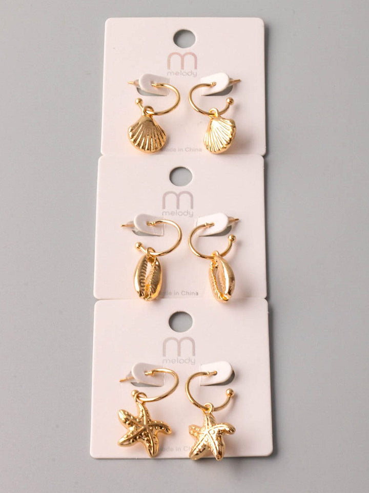 FASHION ASSORTED SEA PENDANTS EARRINGS