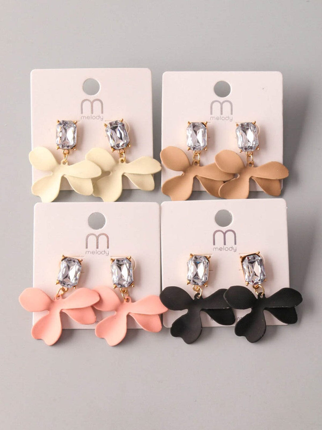 FASHION ASSORTED COLORS FLOWER EARRINGS