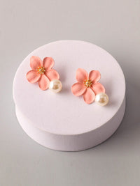 FASHION ASSORTED COLORS FLOWER EARRINGS