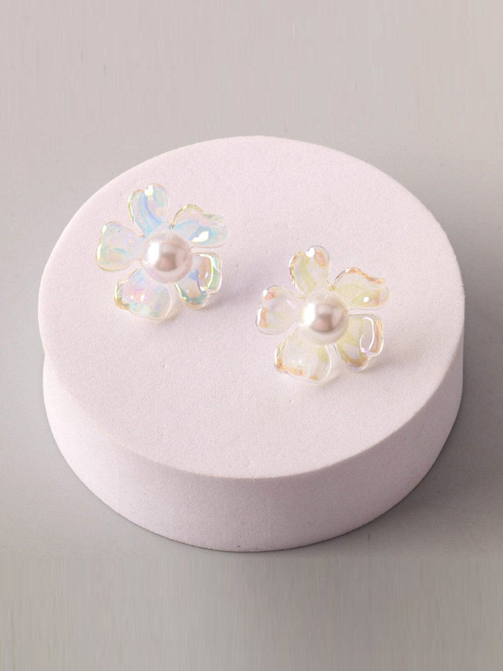 FASHION PEARL WHITE FLOWER EARRINGS