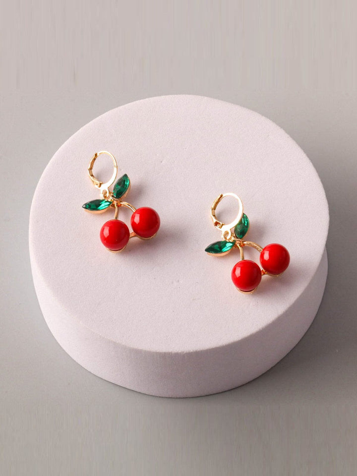 FASHION HANGING CHERRY EARRINGS