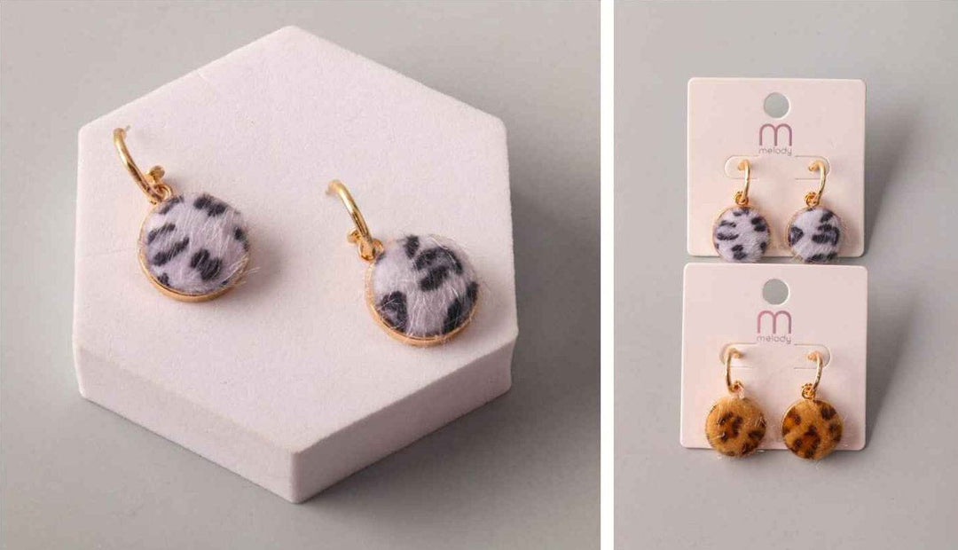 FASHION ASSORTED COLORS ANIMAL PRINT EARRINGS