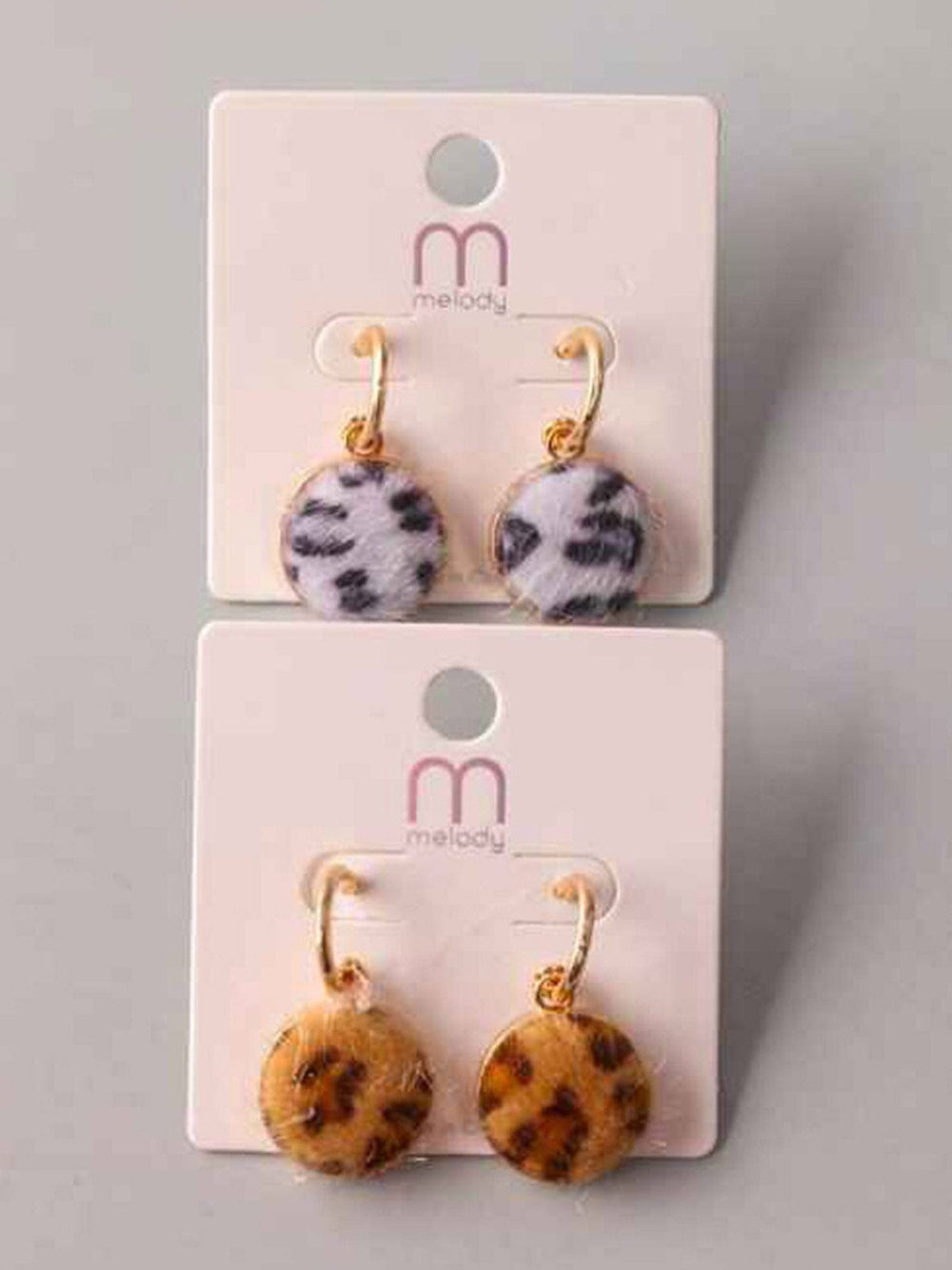 FASHION ASSORTED COLORS ANIMAL PRINT EARRINGS