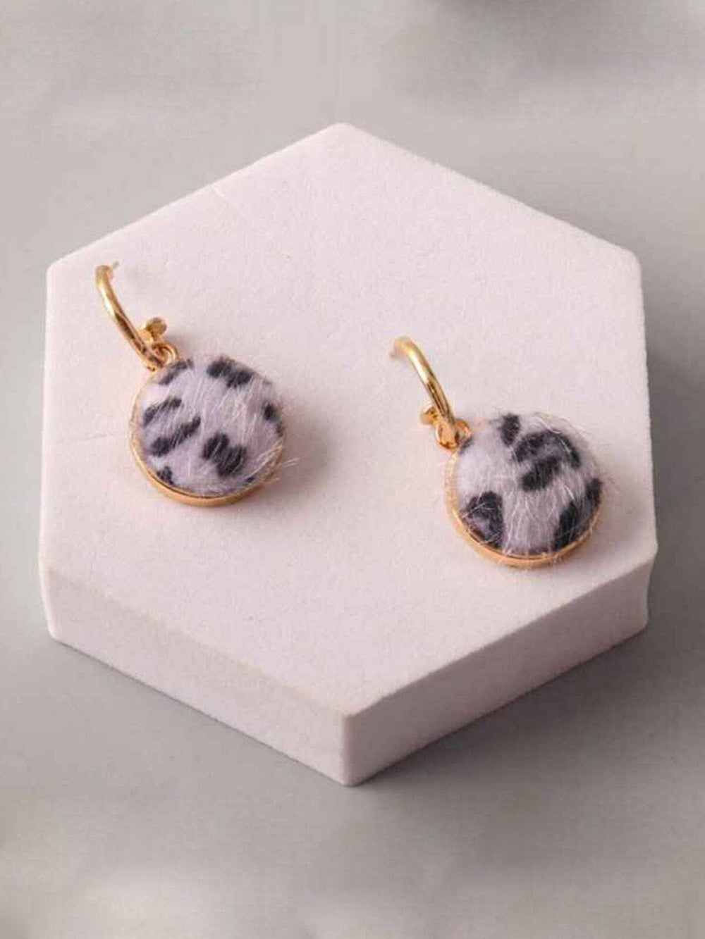FASHION ASSORTED COLORS ANIMAL PRINT EARRINGS