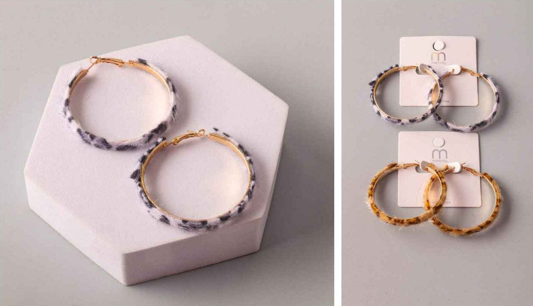 FASHION ANIMAL PRINT HOOP EARRINGS