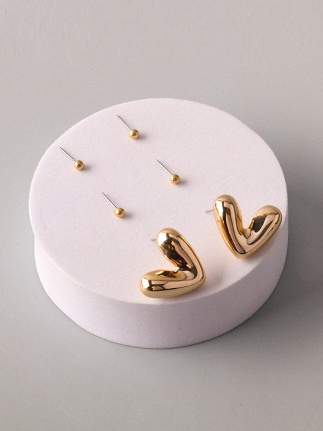 FASHION GOLD & SILVER MULTI PENDANT EARRINGS SET