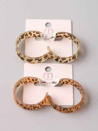 FASHION ASSORTED COLORS ANIMAL PRINT EARRINGS