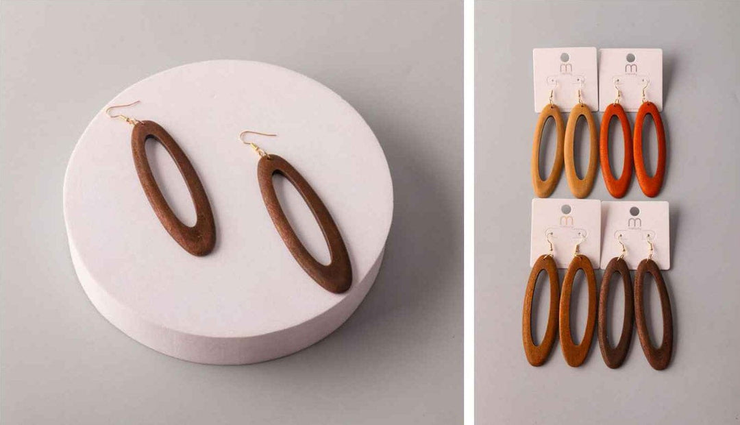 FASHION ASSORTED COLORS WOOD EARRINGS