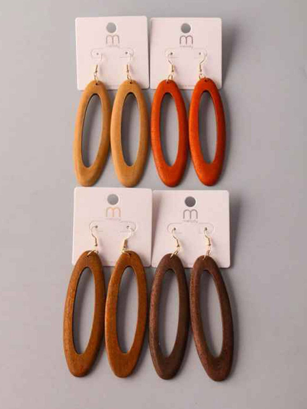 FASHION ASSORTED COLORS WOOD EARRINGS