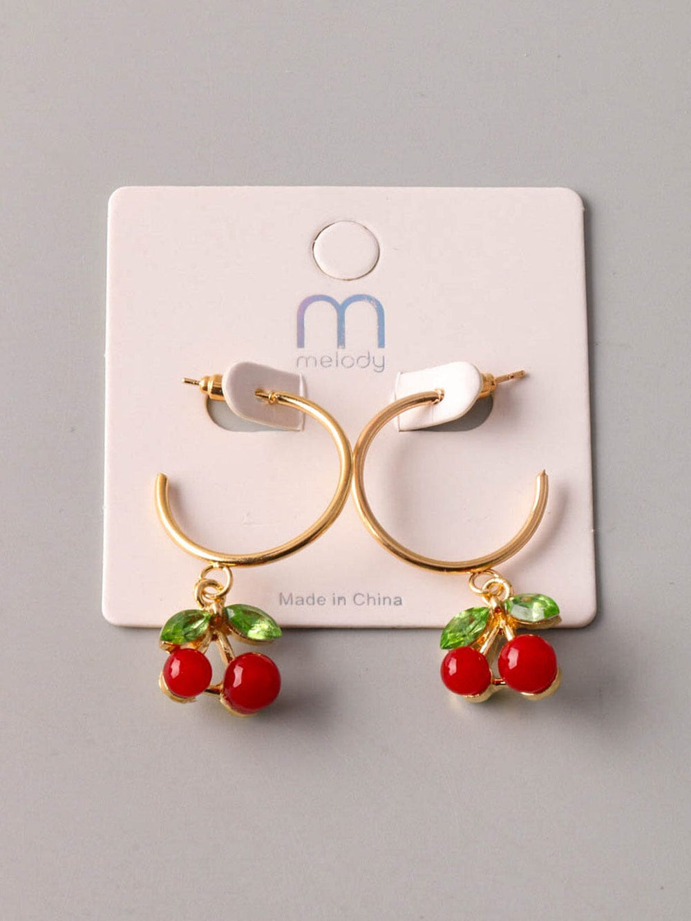 FASHION SMALL HOOPS CHERRY EARRINGS